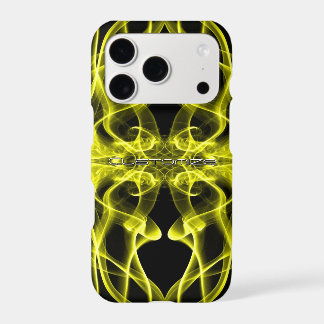Custom Name Yellow Smoke Symmetrical Black