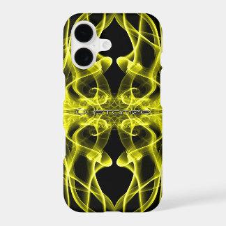 Custom Name Yellow Smoke Symmetrical Black