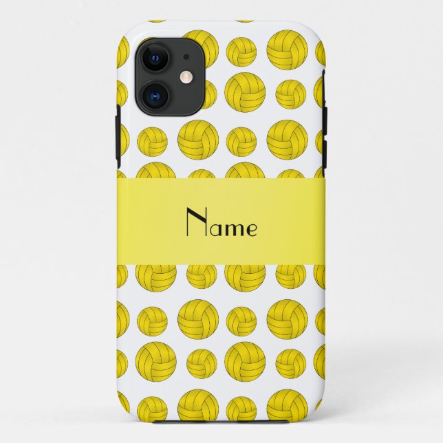 Custom name yellow volleyball pattern Case-Mate iPhone case (Back)