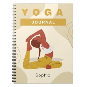 Custom name yoga modern colourful trendy journal
