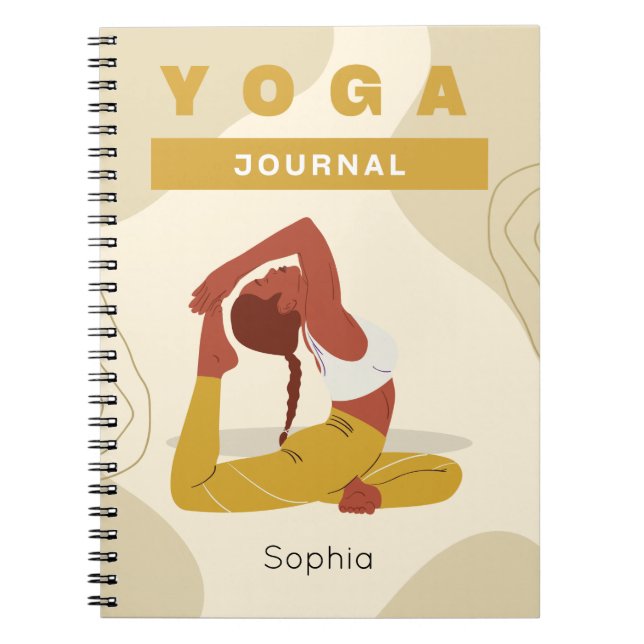 Custom name yoga modern colourful trendy journal (Front)