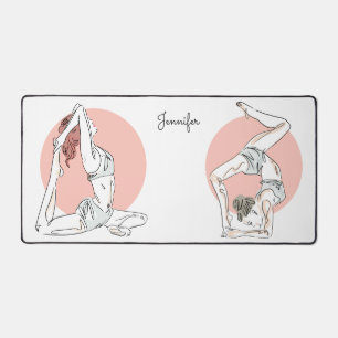 Custom Name Yoga Woman Desk Mat