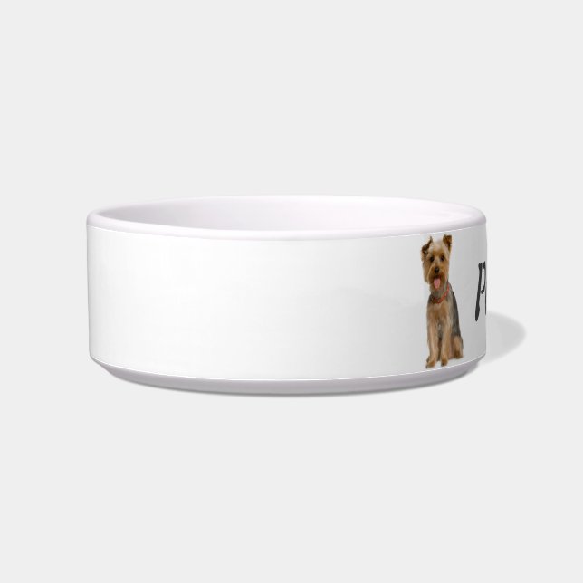 Custom Name Yorkshire Terrier Dog Pet Animal Bowl (Left)