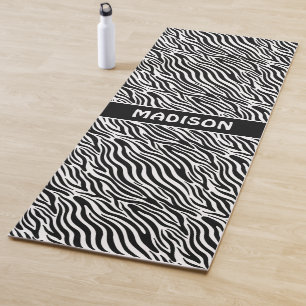 Custom Name Zebra Pattern Yoga Mat
