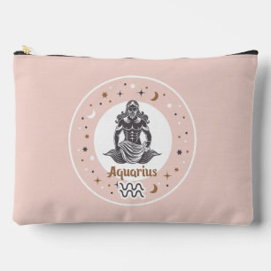 Custom Name Zodiac Sign Aquarius Accessory Pouch