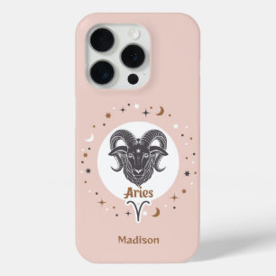 Custom Name Zodiac Sign Aries iPhone 15 Pro Case
