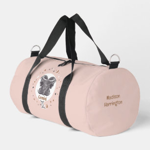 Custom Name Zodiac Sign Gemini Duffle Bag