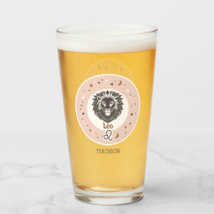 Custom Name Zodiac Sign Leo Glass