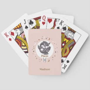 Custom Name Zodiac Sign Pisces Playing Cards