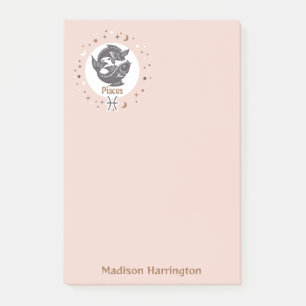 Custom Name Zodiac Sign Pisces Post-it Notes
