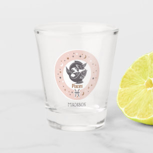 Custom Name Zodiac Sign Pisces Shot Glass