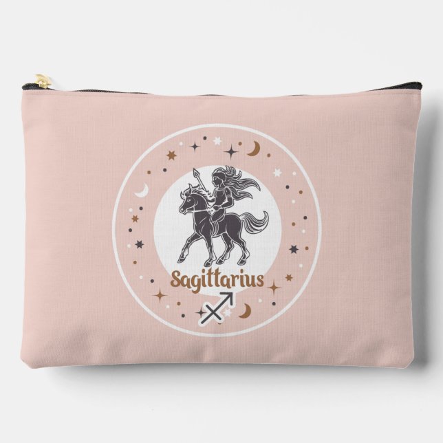 Custom Name Zodiac Sign Sagittarius Accessory Pouch (Front)