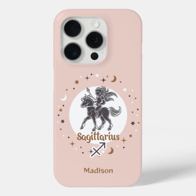 Custom Name Zodiac Sign Sagittarius Case-Mate iPhone Case (Back)