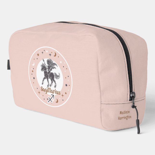 Custom Name Zodiac Sign Sagittarius Dopp Kit (Right Corner)