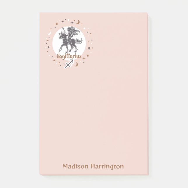 Custom Name Zodiac Sign Sagittarius Post-it Notes (Front)