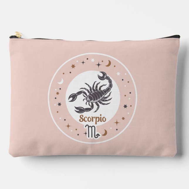 Custom Name Zodiac Sign Scorpio Accessory Pouch (Front)