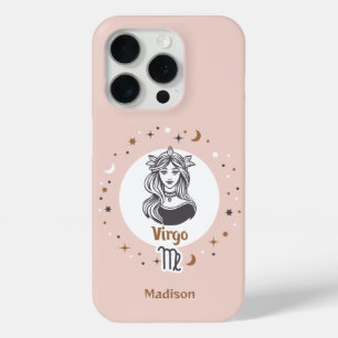 Custom Name Zodiac Sign Virgo iPhone 15 Pro Case