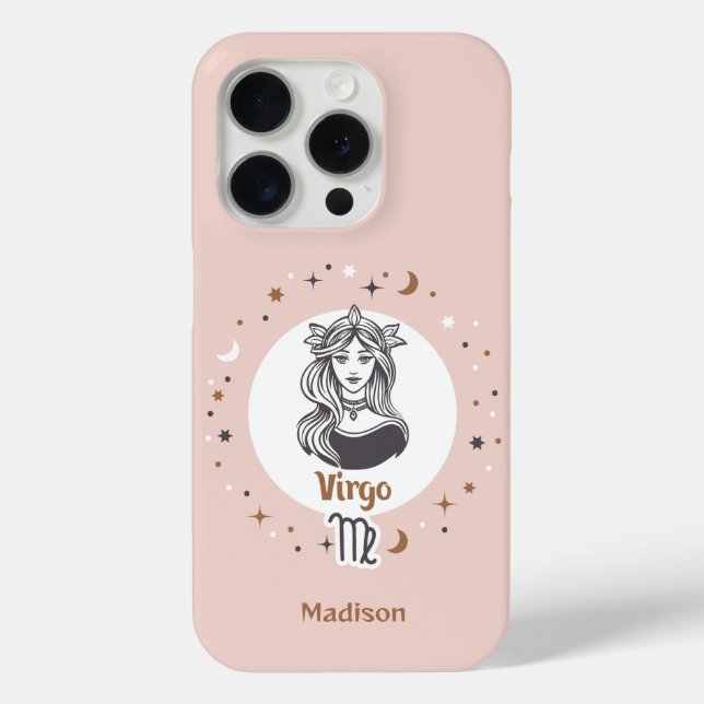 Custom Name Zodiac Sign Virgo Case-Mate iPhone Case (Back)