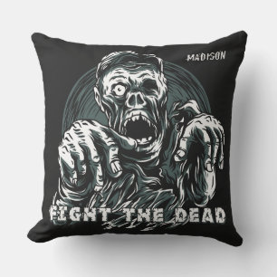 Custom name Zombie throw pillows