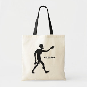 Custom name Zombie tote bags