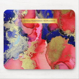Custom Named Abstract Art Alcohol Ink Mouse Pad