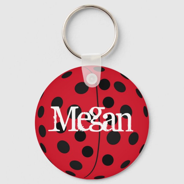 Custom Named Megan Ladybug Keychain (Front)