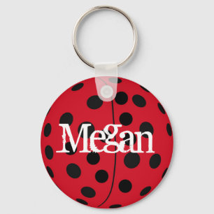 Custom Named Megan Ladybug Keyring