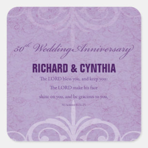 Custom Names, 50th Wedding Anniversary to Couple Square Sticker