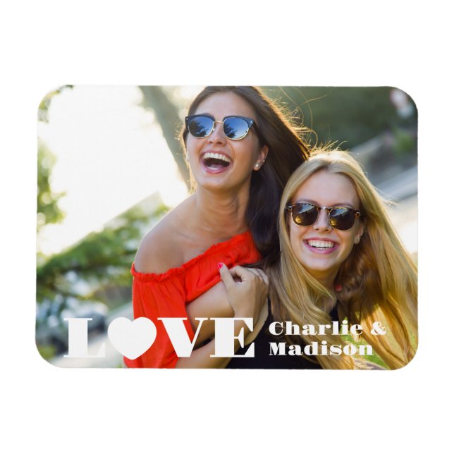 Custom Names and Photo LOVE Magnet (Horizontal)
