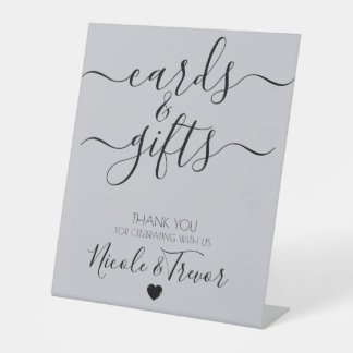 Custom Names Cards & Gifts Wedding Pedestal Sign