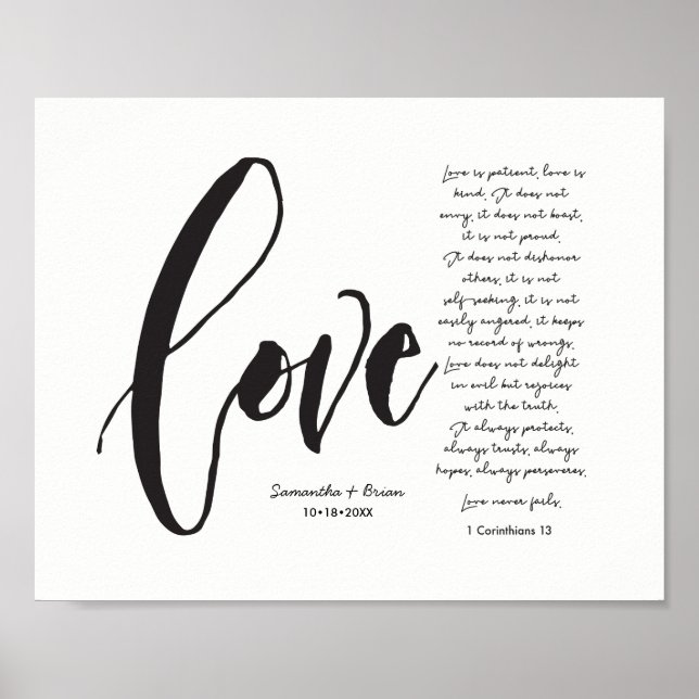Custom Names Christian Marriage Corinthians 13  Poster (Front)