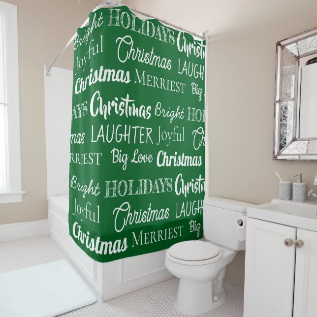 Custom Names Christmas Shower Curtain (In Situ)