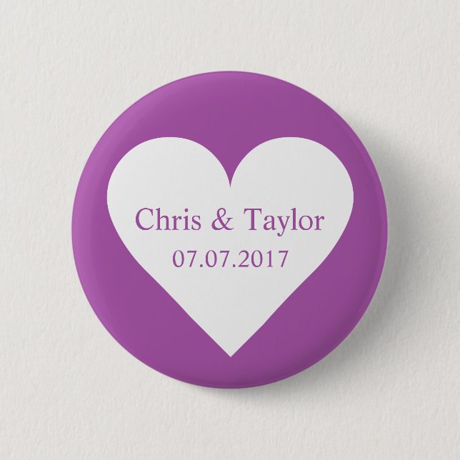 Custom names, date, and colour heart button (Front)