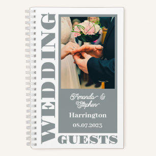 Custom Names, Date, Text Wedding Guests Notebook