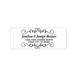 Custom Names Elegant Script Return Address Rubber Stamp