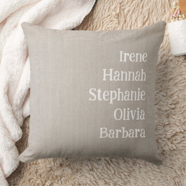 Custom Names Family Friends Simple Farmhouse  Cushion (Blanket)