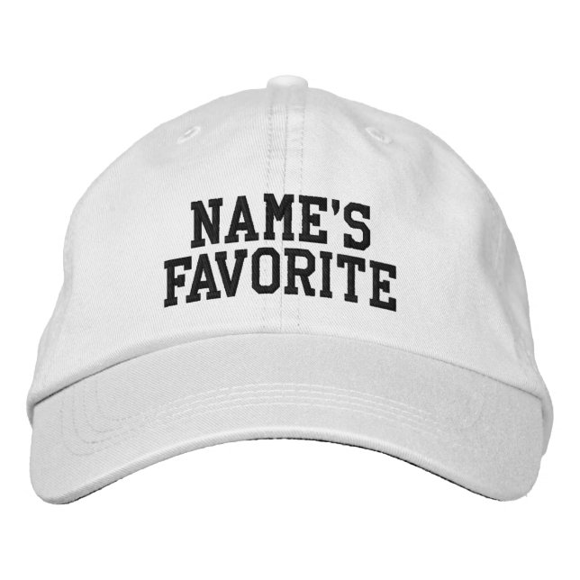 Custom Name's Favorite Text Birthday Gift for her Embroidered Hat (Front)