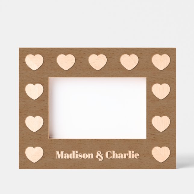 Custom Names Love Hearts Etched Frames (Front)