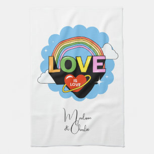 Custom Names "Love Is Love" Tea Towel