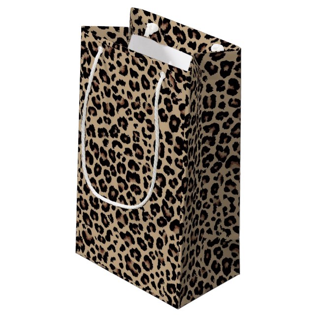 Custom Names Luxury Cheetah Love Small Gift Bag (Back Angled)