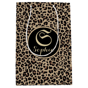 Custom Names Luxury Cheetah Medium Gift Bag