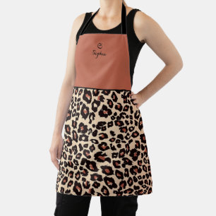 Custom Names Luxury Leopard Apron chic