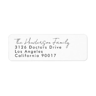 Custom Names Modern Event Return Address Label