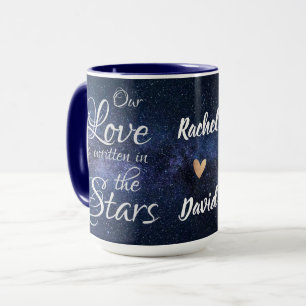 Custom Names " OUR LOVE IS WRITTEN IN STARS " Mug