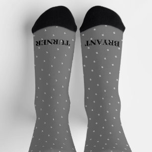 Custom Names Pattern Personalised Grey Socks