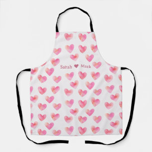 Custom Names Romantic Pink Love Design - Apron
