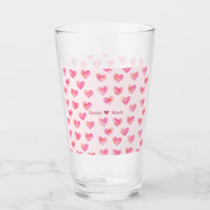Custom Names Romantic Pink Love Design -  Glass