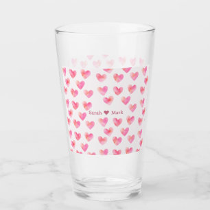 Custom Names Romantic Pink Love Design -  Glass