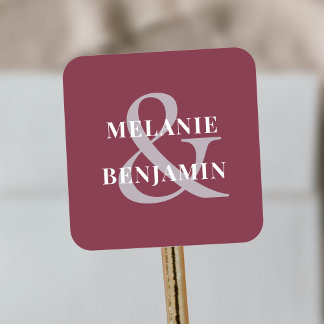 custom Names Simple Elegant Rose Pink Square Sticker