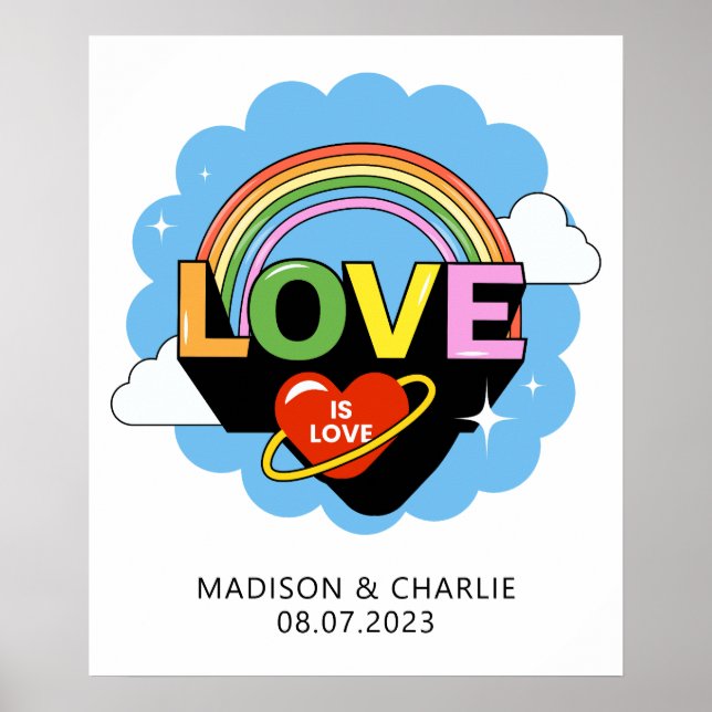Custom Names / Text "Love Is Love" Poster (Front)